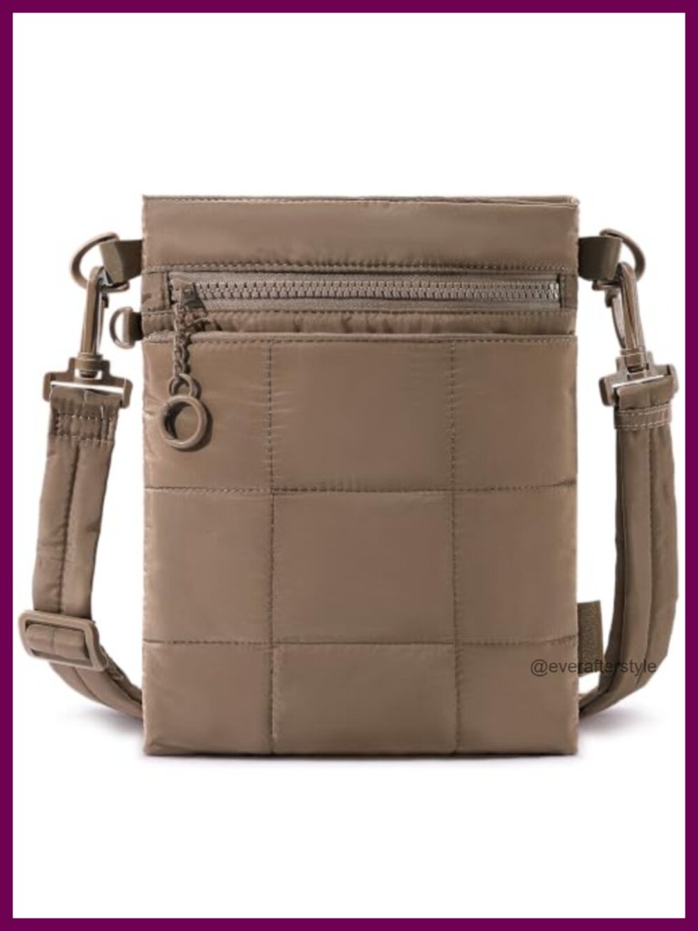 Puffer RFID Crossbody Bag Nylon Quilted Crossbody Purse Adjustable Strap